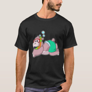 Hippo vid Dyving med Snorkel T Shirt