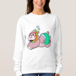 Hippo vid Dyving med Snorkel T Shirt