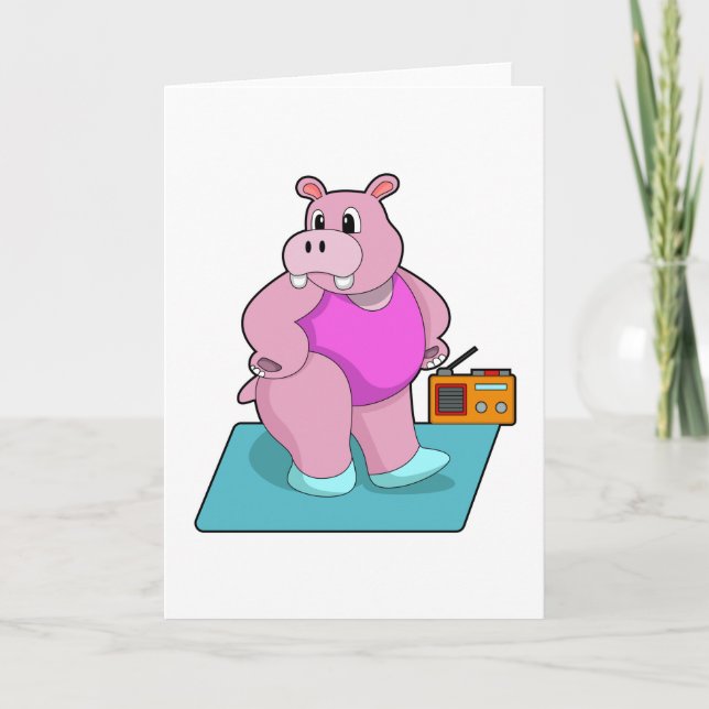 Hippo vid Fitness med Radio.PNG Kort (Framsida)