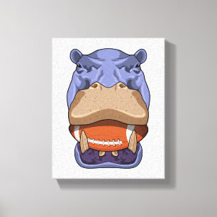 Hippo vid fotbollssport canvastryck