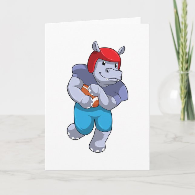 Hippo vid fotbollssport kort (Framsida)