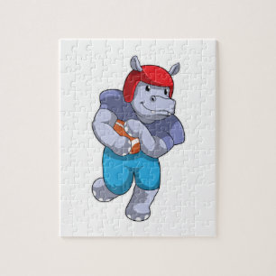 Hippo vid fotbollssport pussel