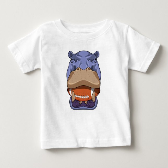 Hippo vid fotbollssport t shirt (Framsida)