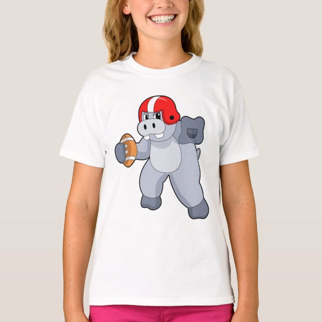 Hippo vid fotbollssport t shirt (Framsida)