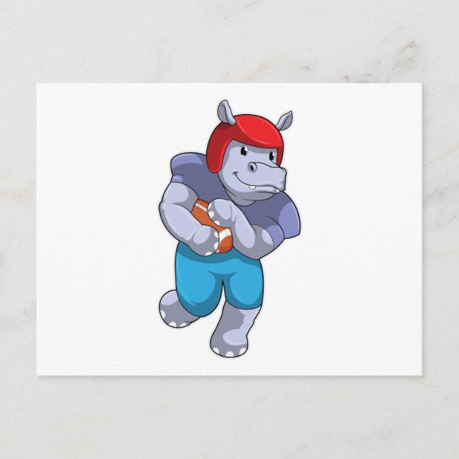 Hippo vid fotbollssport vykort (Framsida)