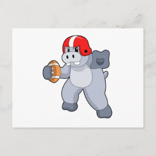 Hippo vid fotbollssport vykort