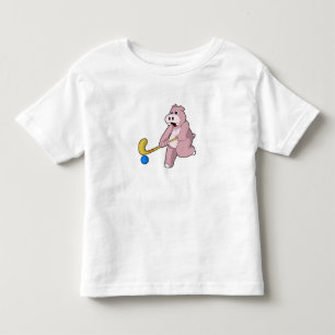 Hippo vid Hockey med Hockey fladdermus T Shirt