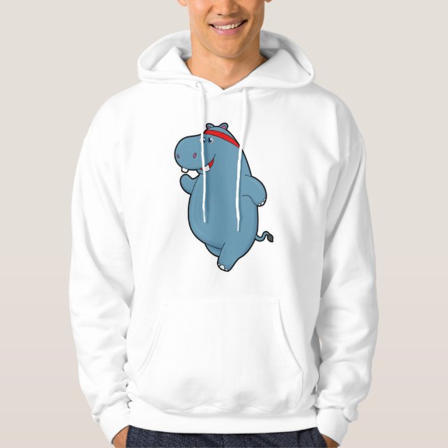 Hippo vid körning med huvudband hoodie (Framsida)