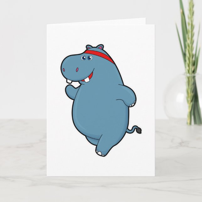 Hippo vid körning med huvudband kort (Framsida)