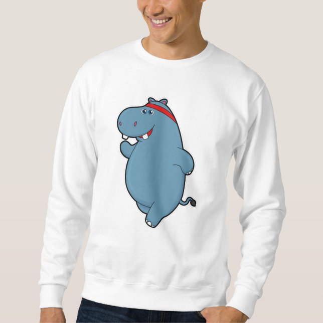 Hippo vid körning med huvudband lång ärmad tröja (Framsida)