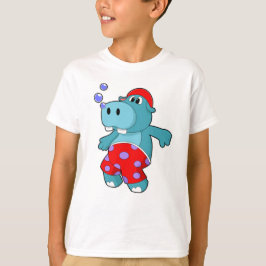 Hippo vid Swimming med Swimming trunks T Shirt