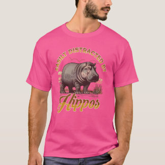 Hippo Vild Animal Zoology Easily Distrated T Shirt