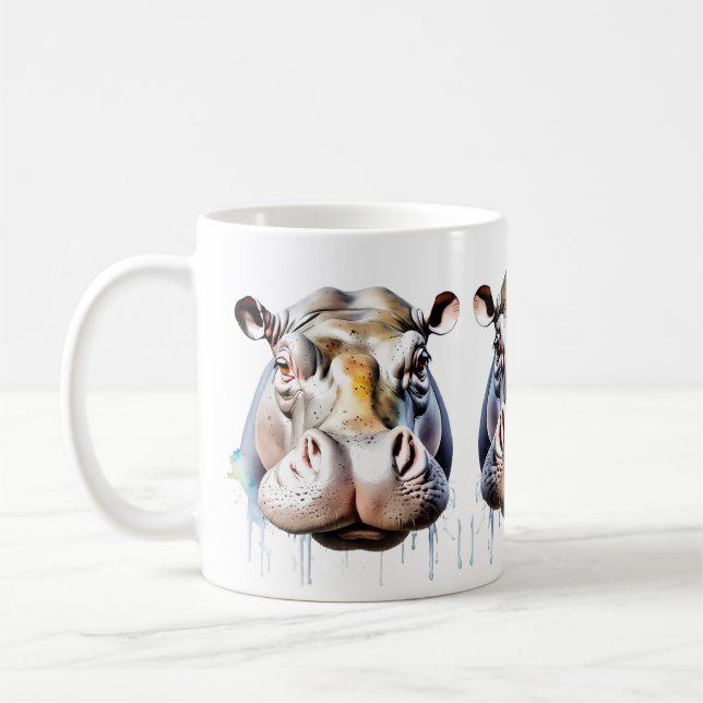 Hippo Wildlife & Nature Vatten Färg Set Kaffemugg (Vänster)