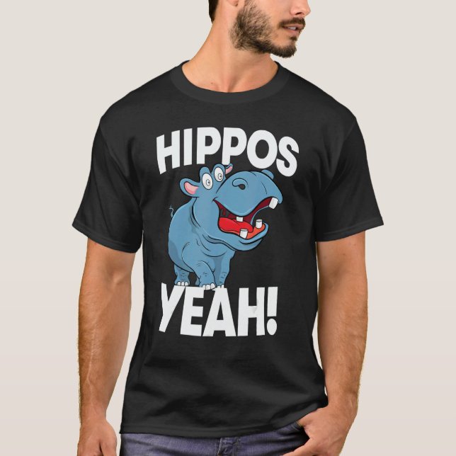 Hippo Yeah  Women Hippopotamus Party 1 T Shirt (Framsida)