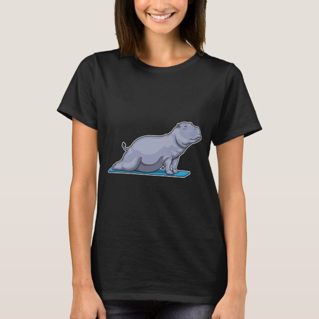 Hippo Yoga Fitness T Shirt (Framsida)