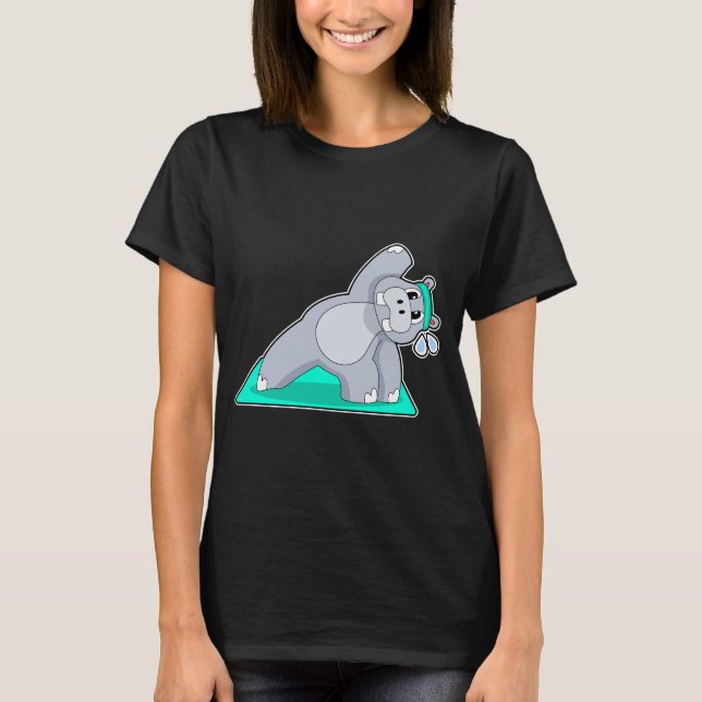 Hippo Yoga Gymnastics T Shirt (Framsida)