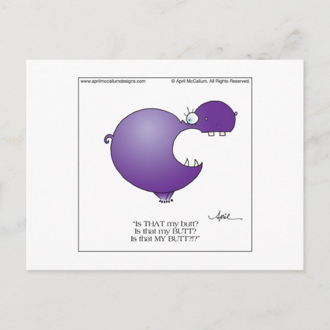 HIPPOBOTTOMUS-vykort från april McCallum Vykort (Framsida)