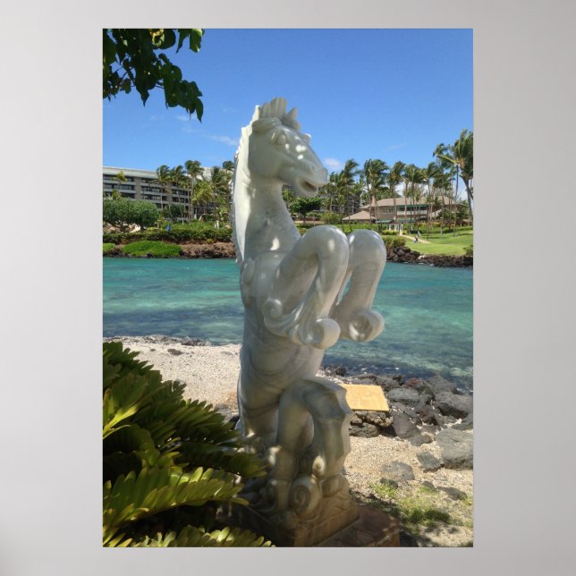 Hippocampus (Sea-Horse) Statue, Waikoloa, Hawaii Poster (Framsidan)