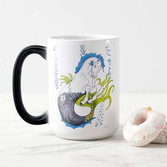 Hippocampus (skalle) magisk mugg (Med munk)
