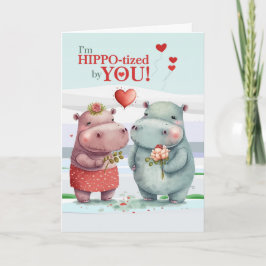 HIPPOerad av Hippopotamus Alla hjärtans dag Helgkort