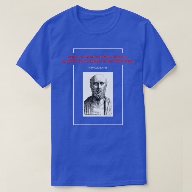Hippokrates-citattecken enkel svart BG T Shirt (Design framsida)