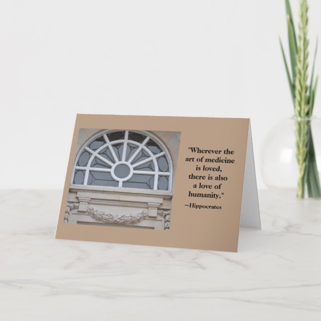 Hippokrates-kort för medicinska Grattisar Tack Kort (Framsida)