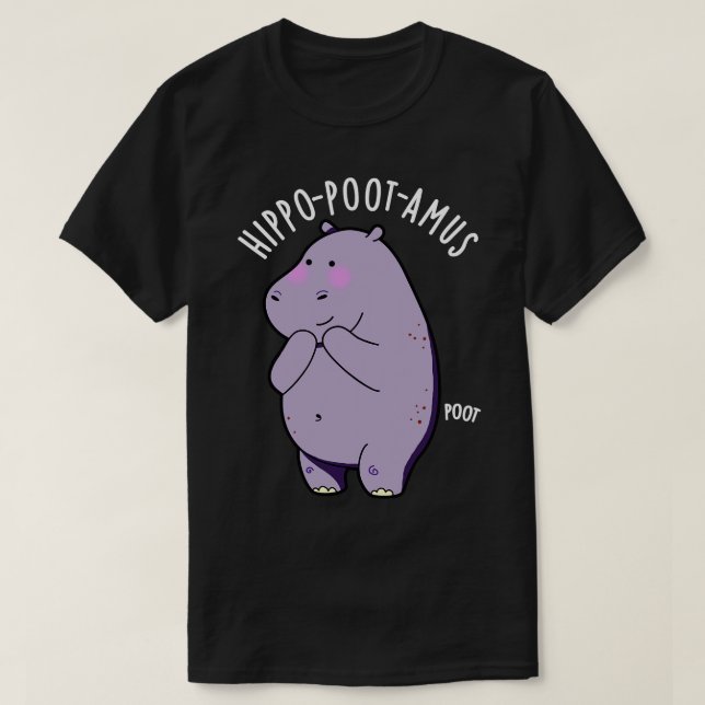 Hippopootamus Funny Farting Hippo Pun 1 T Shirt (Design framsida)