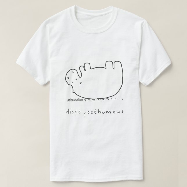 Hippoposthumous (Pale print for dark t-shirts) Cla T Shirt (Design framsida)
