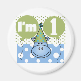 Hippopotamus 1:a födelsedag Tshirts och gåvor Magnet