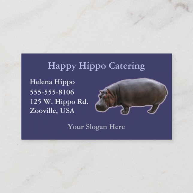 Hippopotamus-Affärskort Visitkort (Framsida)