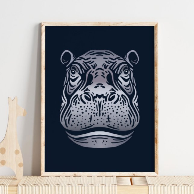 Hippopotamus African Print | Fet Hippopotamus Art Poster (Skapare uppladdad)