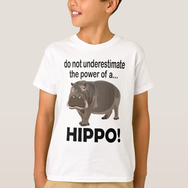 Hippopotamus Animal Funny Hippo Kids T Shirt (Framsida)