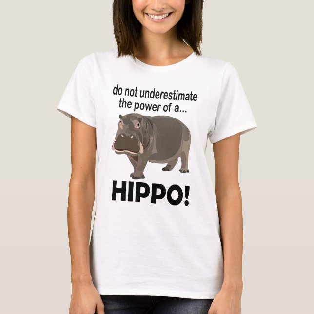 Hippopotamus Animal Funny Hippo T-Shirt (Framsida)