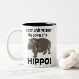 Hippopotamus Animal Funny Hippo Två-Tonad Mugg