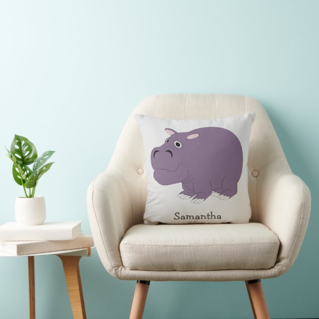 Hippopotamus Design Personalised Kudde (Stol)