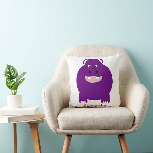 Hippopotamus Design Personalised Kudde (Stol)