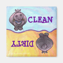 Hippopotamus Dirty/Clean Dishwasher Magnet