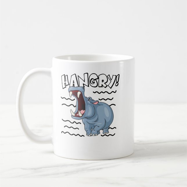 Hippopotamus Funny Hippopotamus Hangy Cute Hippo Kaffemugg (Vänster)
