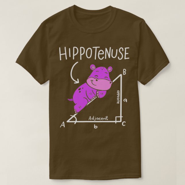 Hippopotamus Geometry Funny Math Älskare Hypotenus T Shirt (Design framsida)
