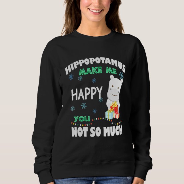 Hippopotamus gör mig Lycklig T Shirt (Framsida)