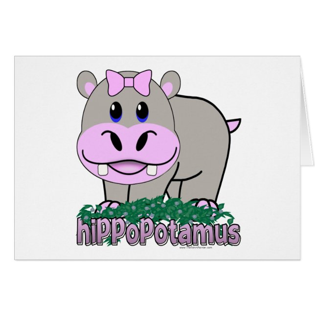 Hippopotamus Hälsningskort (Framsidan Horizontal)