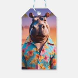 Hippopotamus Helgdag Presentetikett