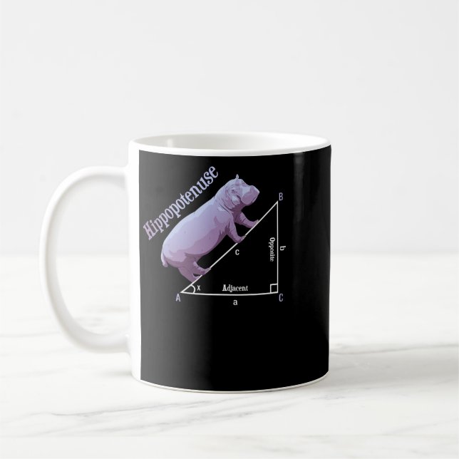 Hippopotamus Hippopotenuse Hippopotamus Funny Math Kaffemugg (Vänster)