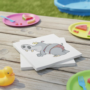 Hippopotamus i en bikini pappersservett