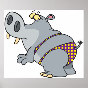Hippopotamus i en bikini poster