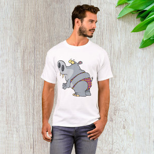 Hippopotamus i en bikini t shirt