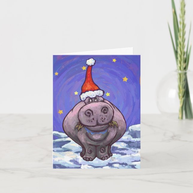 Hippopotamus-jul Helgkort (Framsida)