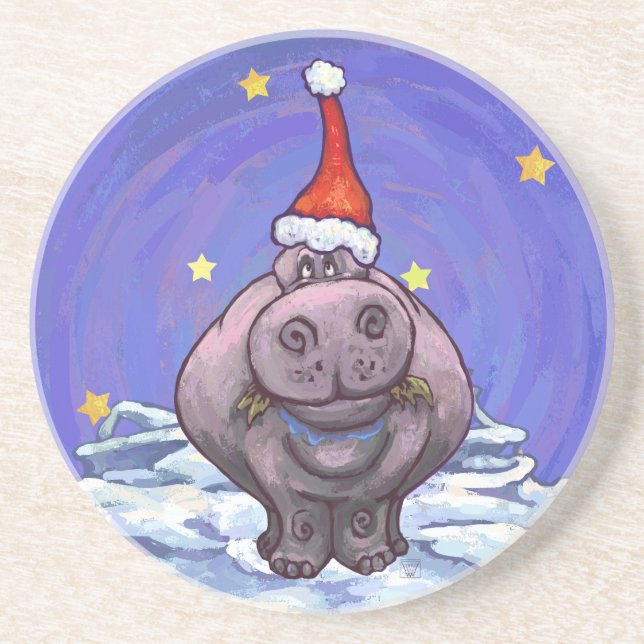 Hippopotamus-jul Underlägg Sandsten (Framsidan)