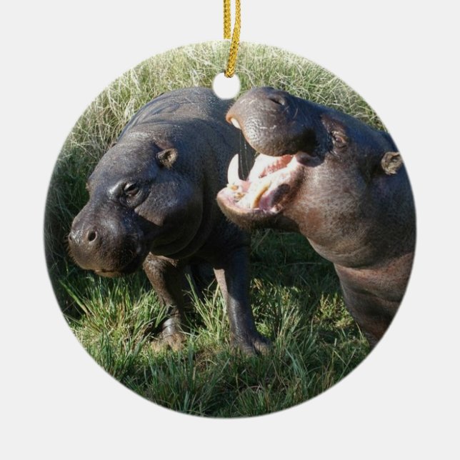 Hippopotamus Julgransprydnad Keramik (Framsidan)