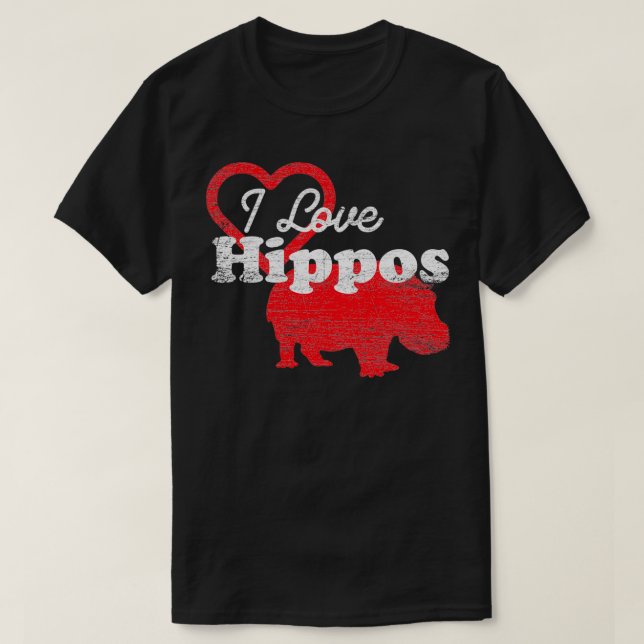 Hippopotamus kärlek Valentines day T Shirt (Design framsida)